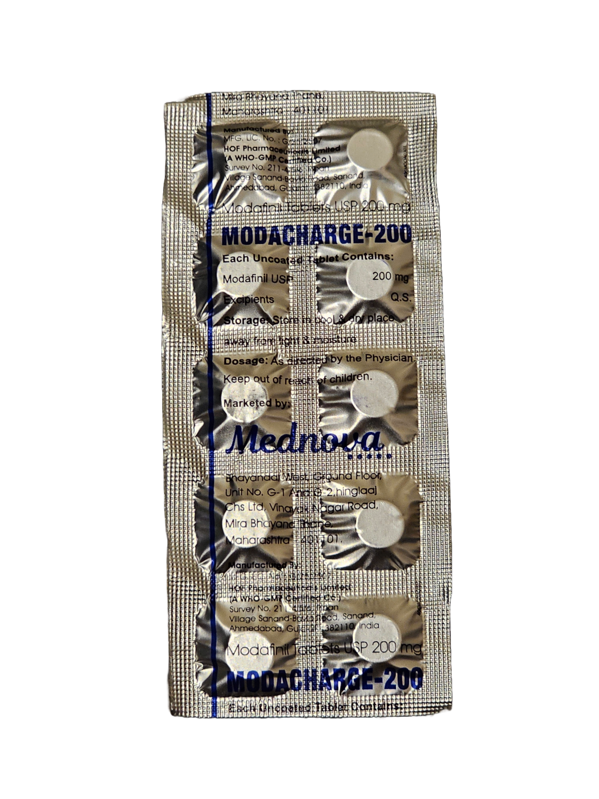 Modafinil Modacharge 200MG X10 Tabs