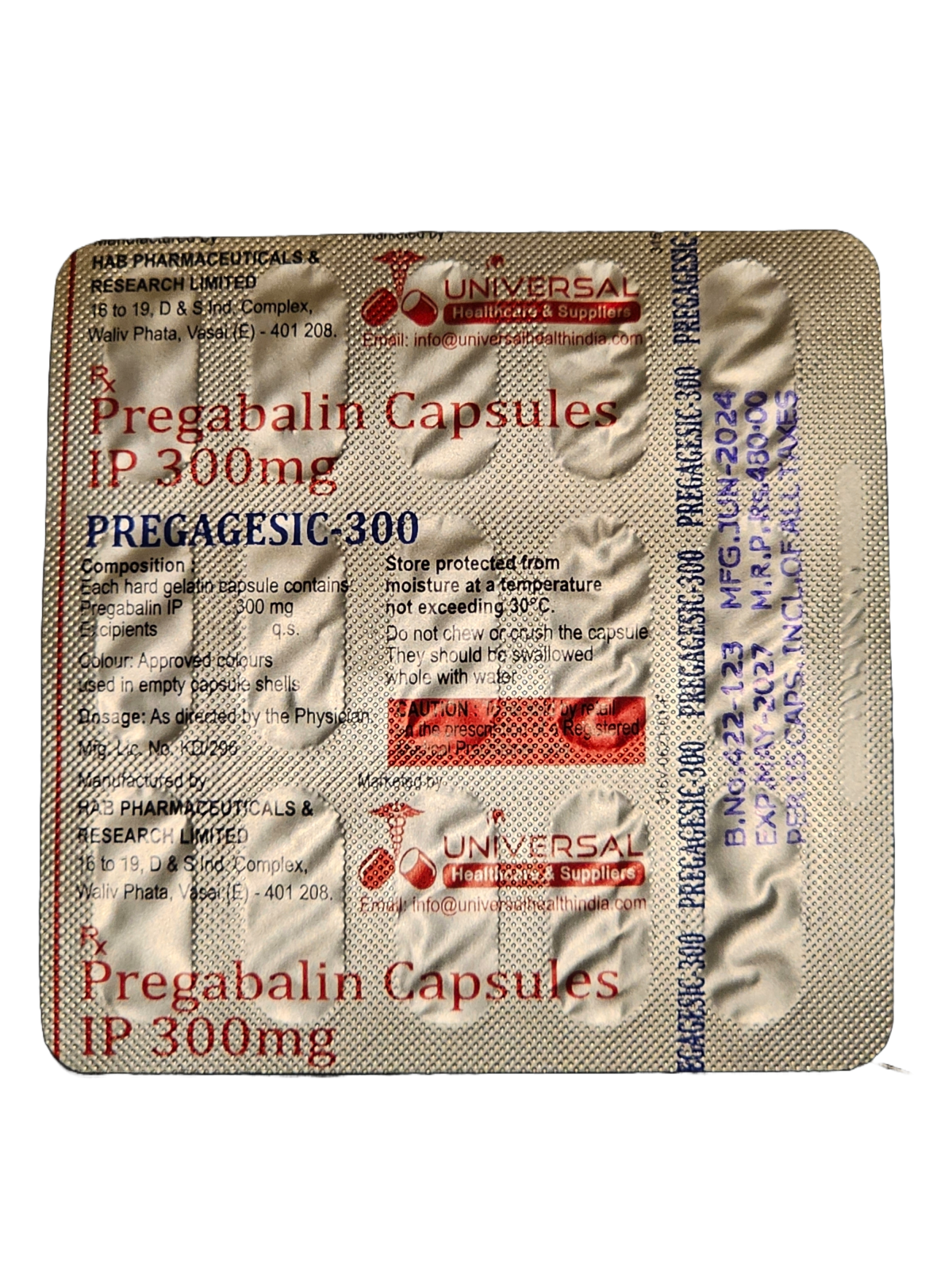 Pregabalin Pregagesic 300MG X15 Tabs